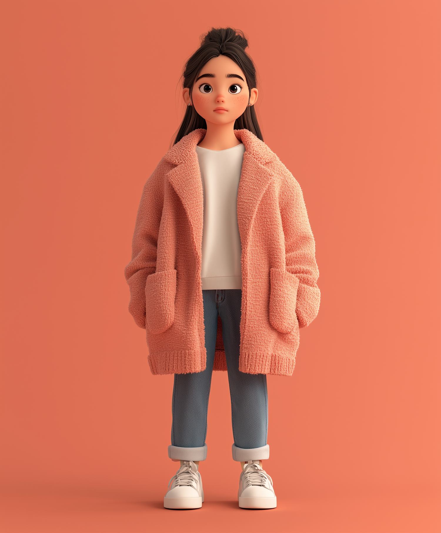 Animated Girl in Warm Tones