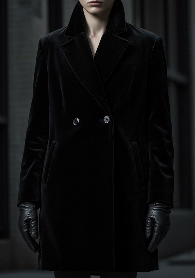 Elegant Black Velvet Coat