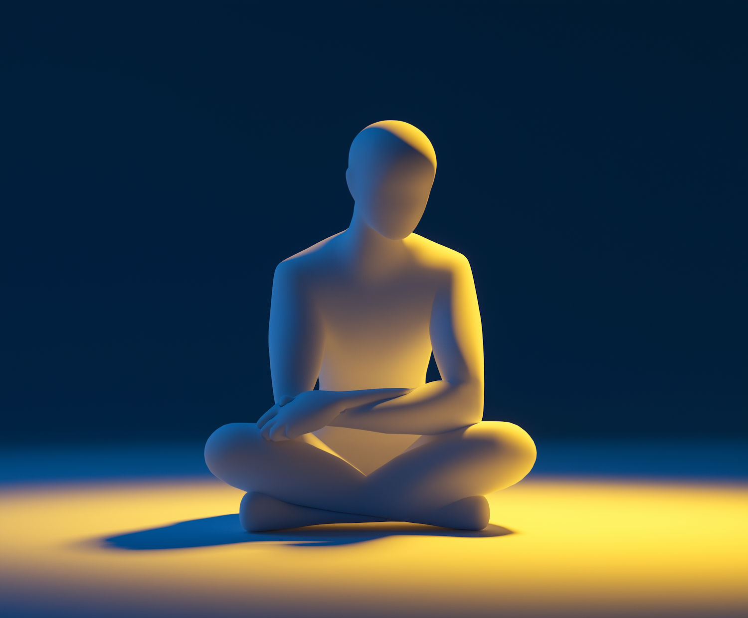 Meditative 3D Humanoid Figure