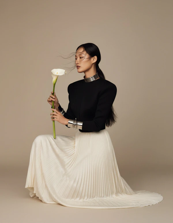 Elegant Woman with Lily