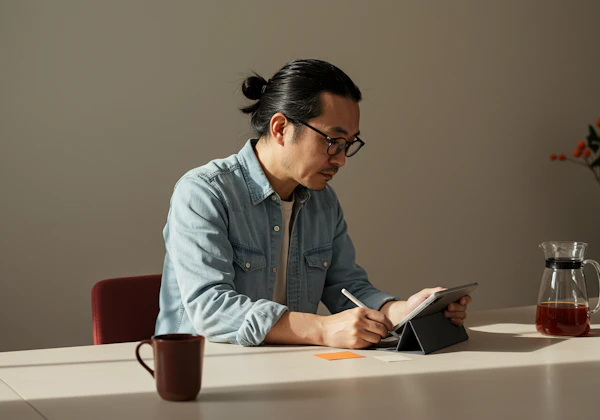 Person Using Tablet