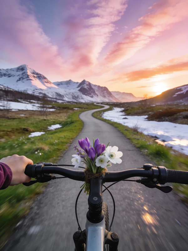 Cyclist's Scenic Journey
