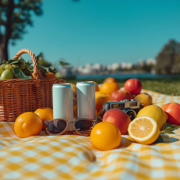 Picnic Scene with Fruits