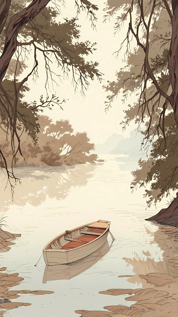Tranquil Lakeside Scene
