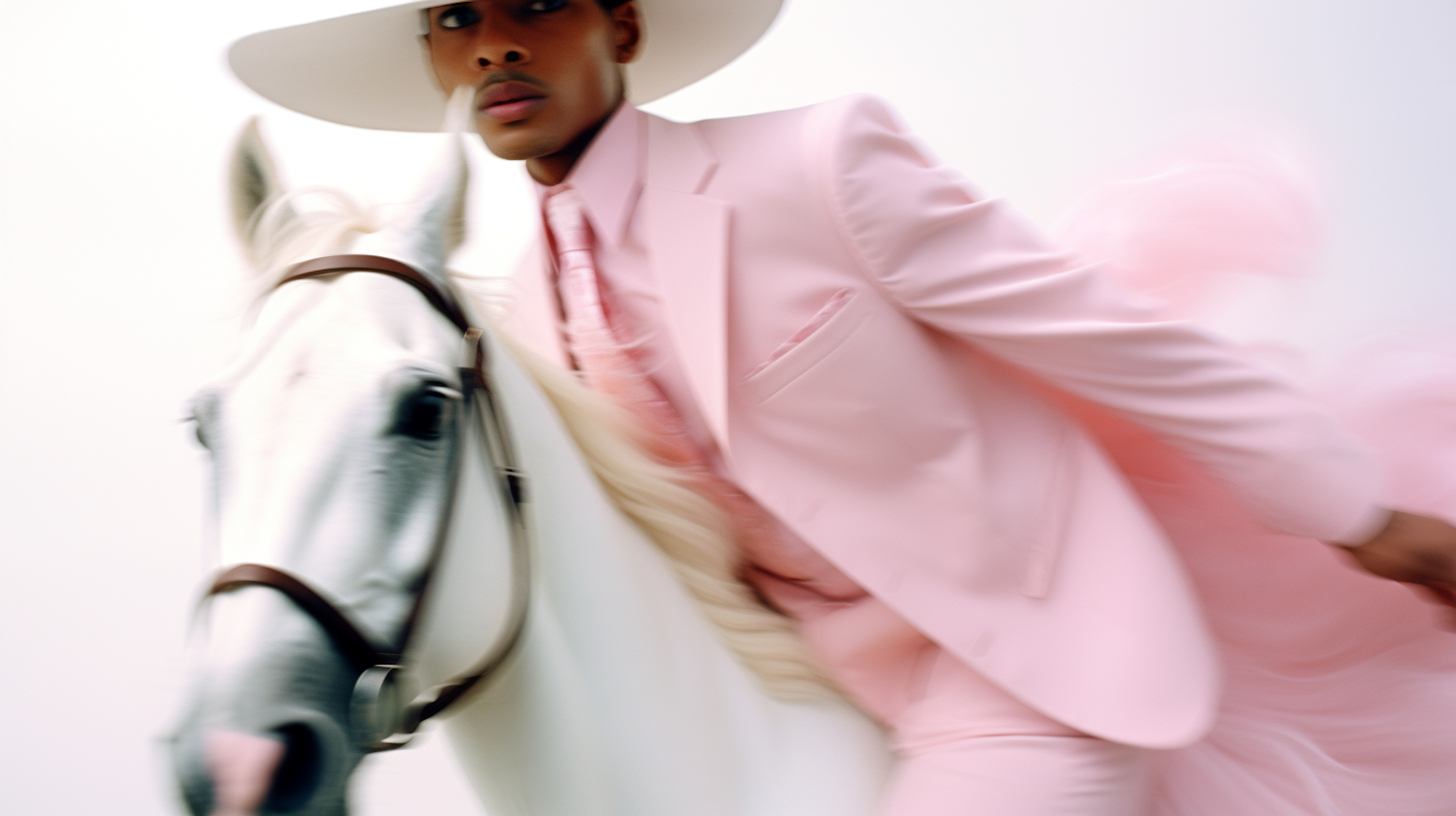 Serenity in Stride: The Pink Suit and the White Horse