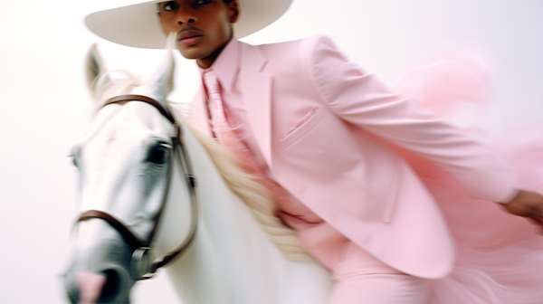 Serenity in Stride: The Pink Suit and the White Horse