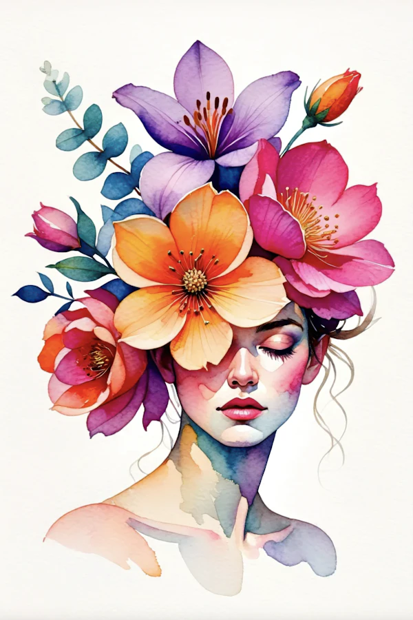 Floral Serenity Portrait