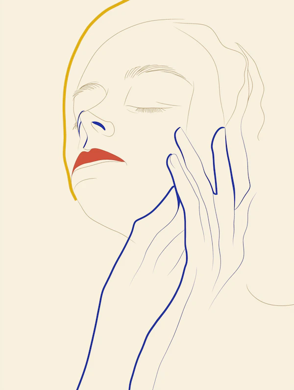 Minimalist Line Drawing of a Face
