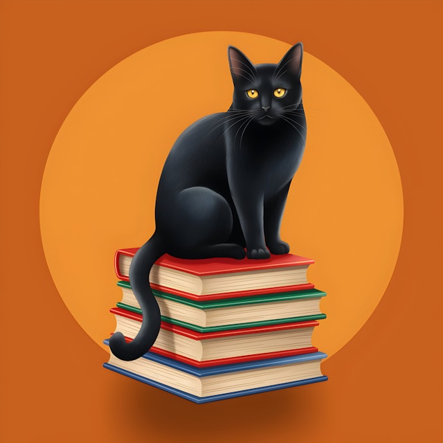 Black Cat on Books