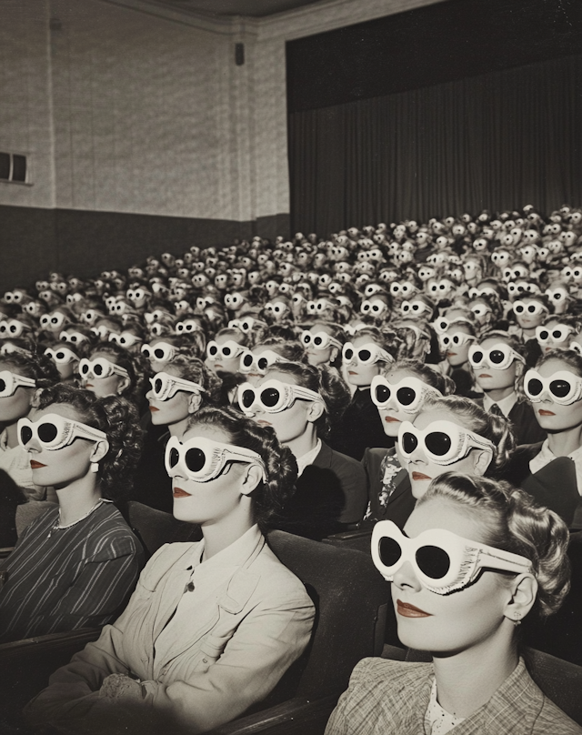 Women in 3D Glasses at Theater