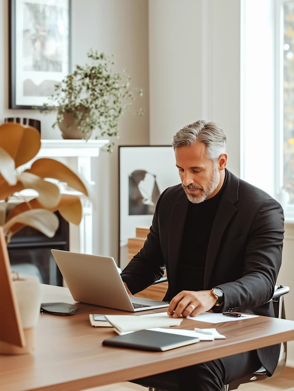 Man Working in Modern Office