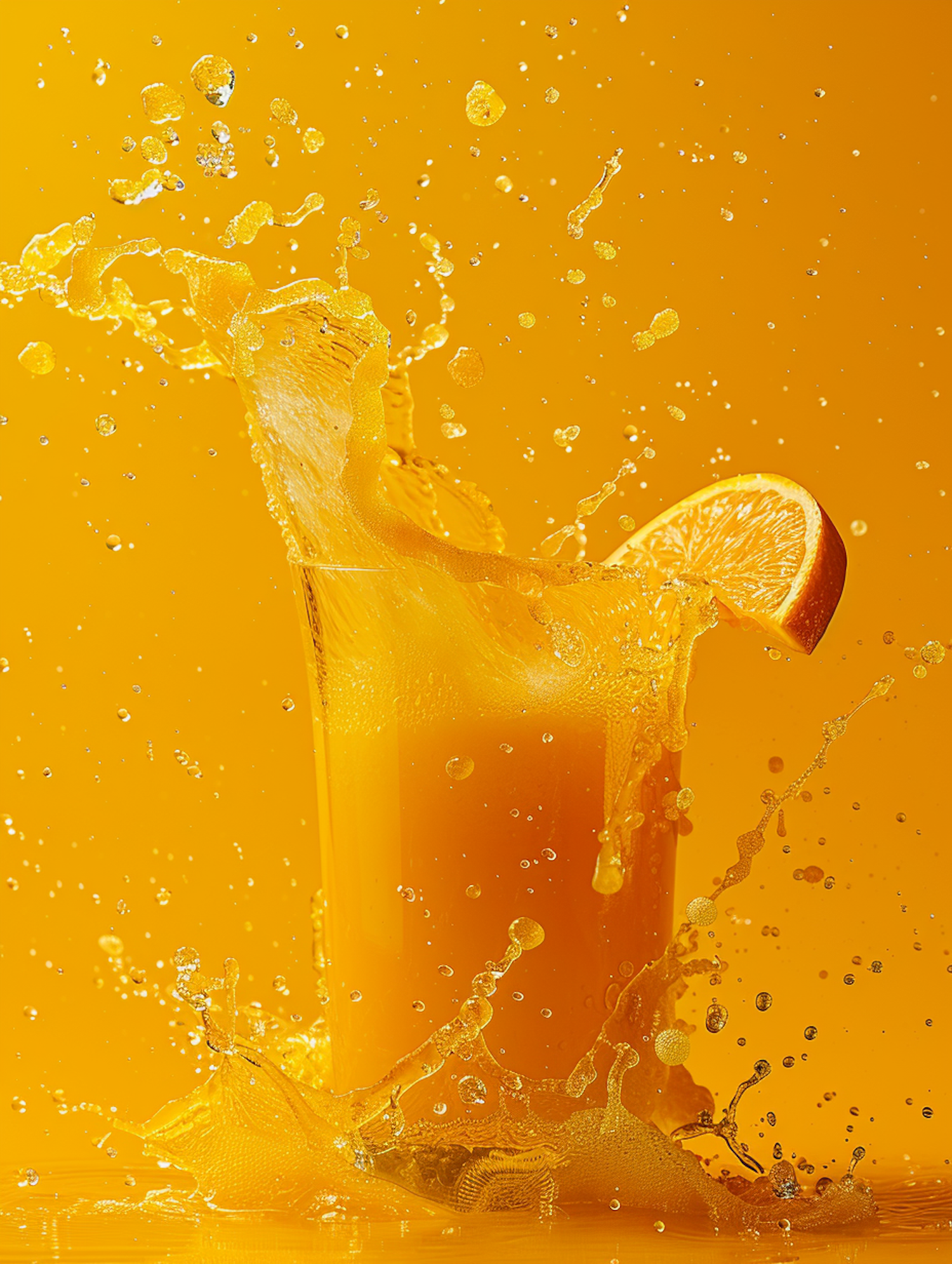 Dynamic Orange Juice Splash