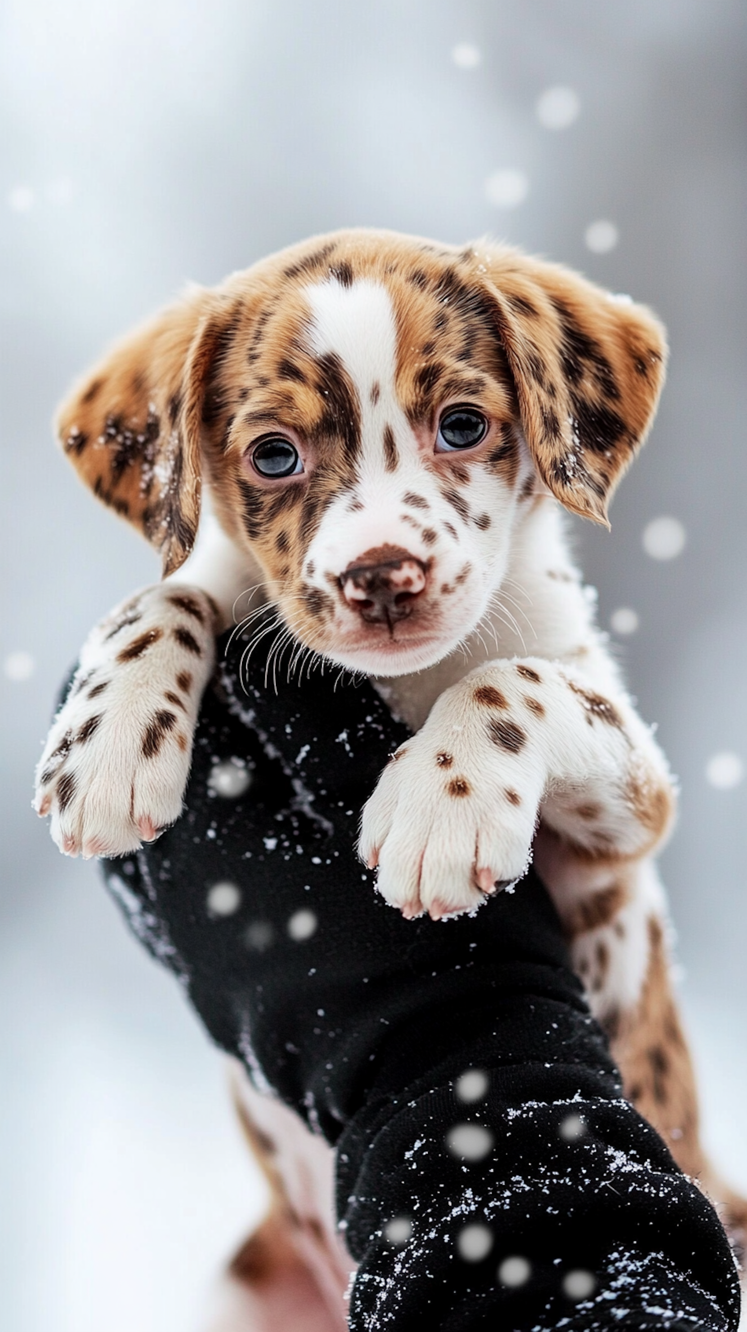 Adorable Puppy in Wintry Setting