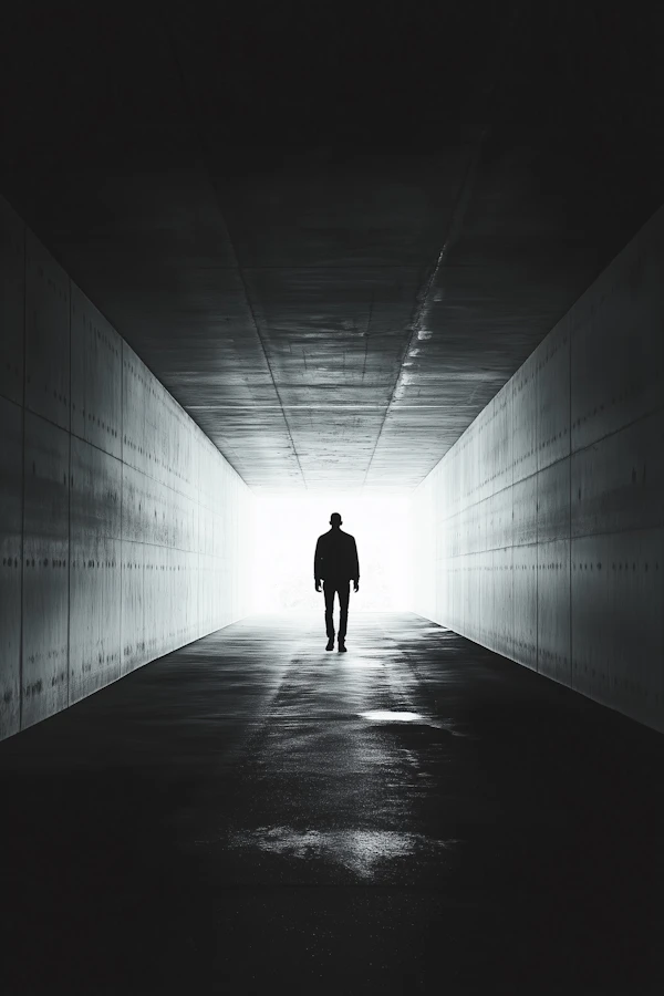 Silhouette in Tunnel