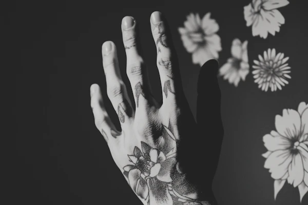 Floral Tattoo Hand Art