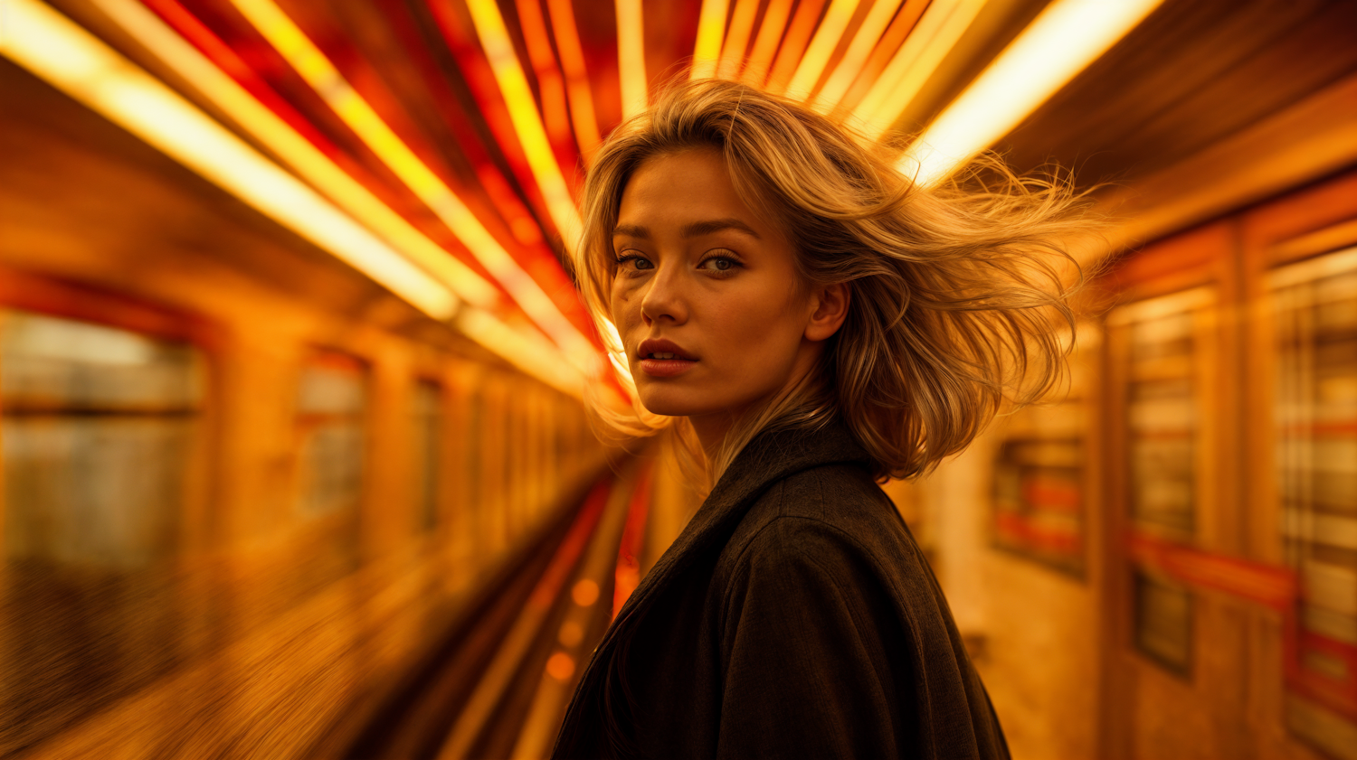 Serene Focus in the Subway