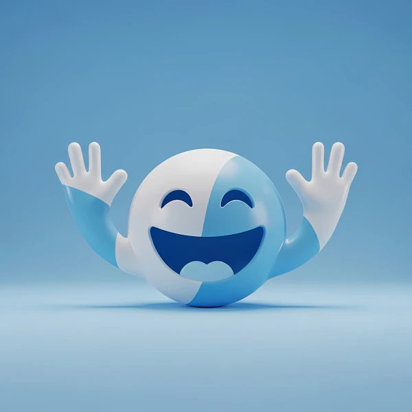 Cheerful Emoji Character