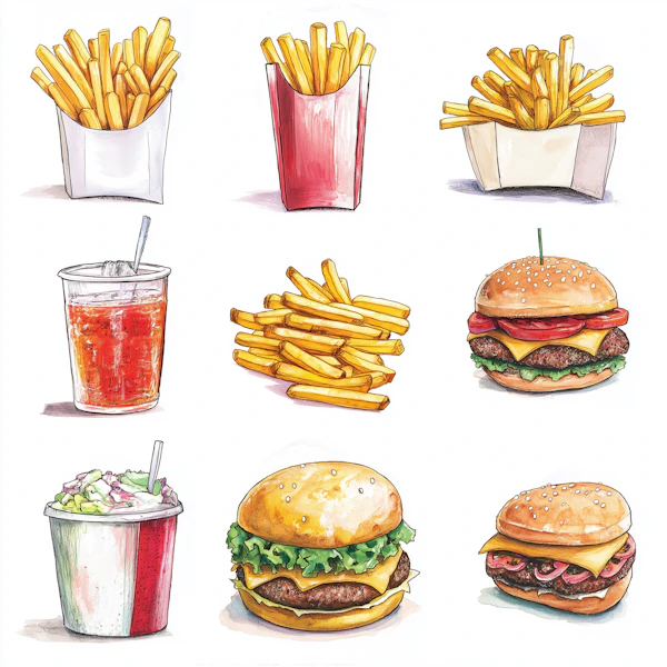 Fast Food Grid Art