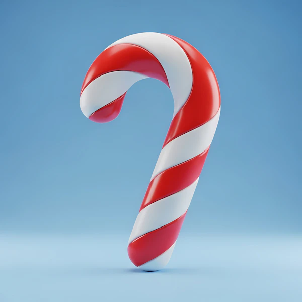Candy Cane on Blue