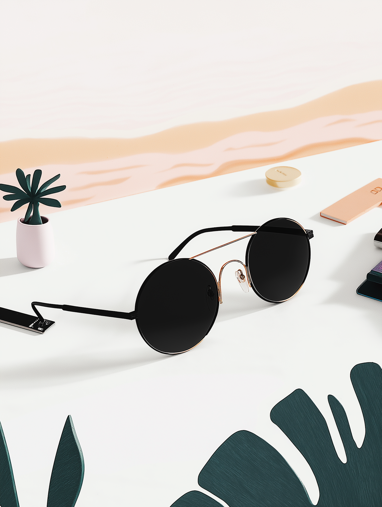 Elegant Sunglasses with Beach Vibe