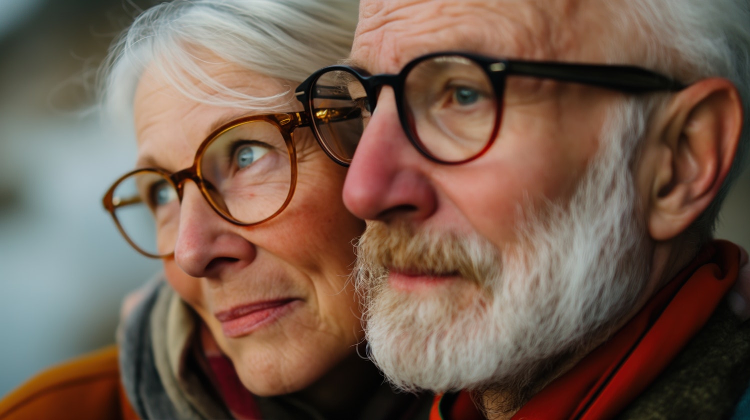 Elderly Couple in Reflection