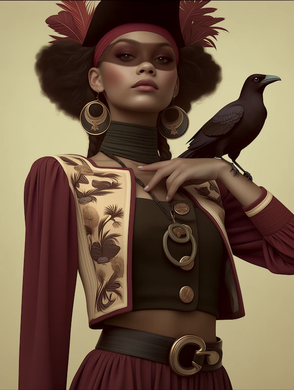 Regal Woman with Crow