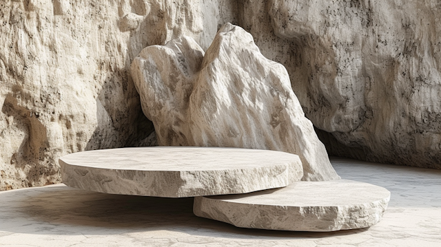 Contemplative Stone Sculpture Bench