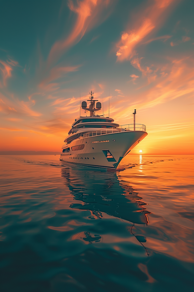 Luxurious Yacht at Sunset