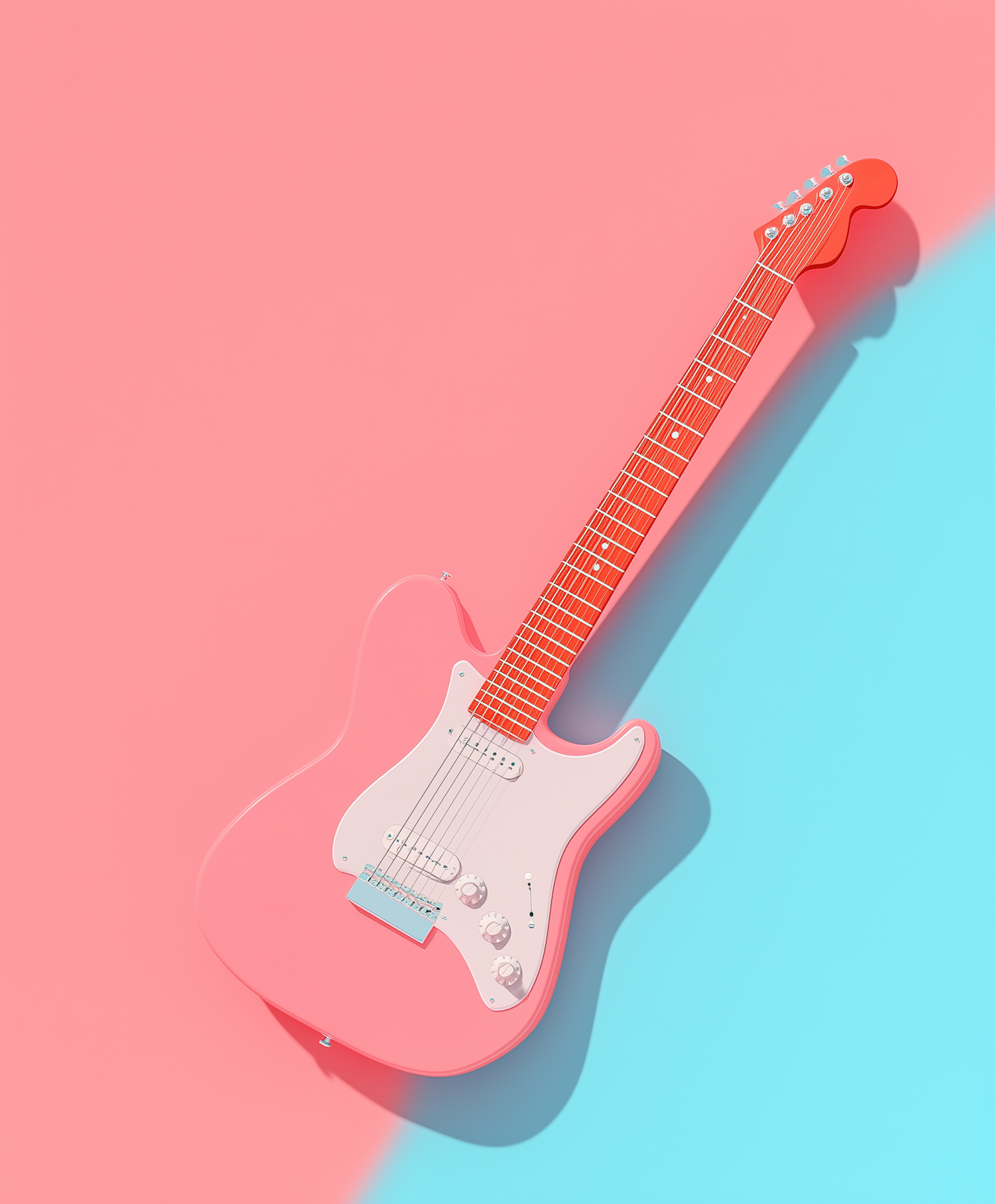 Brightly Colored Electric Guitar