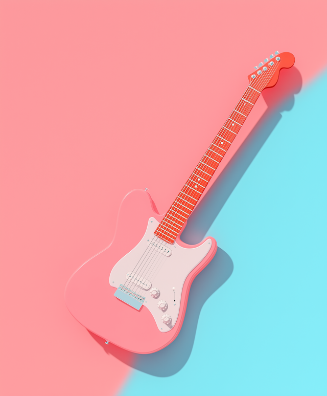 Brightly Colored Electric Guitar