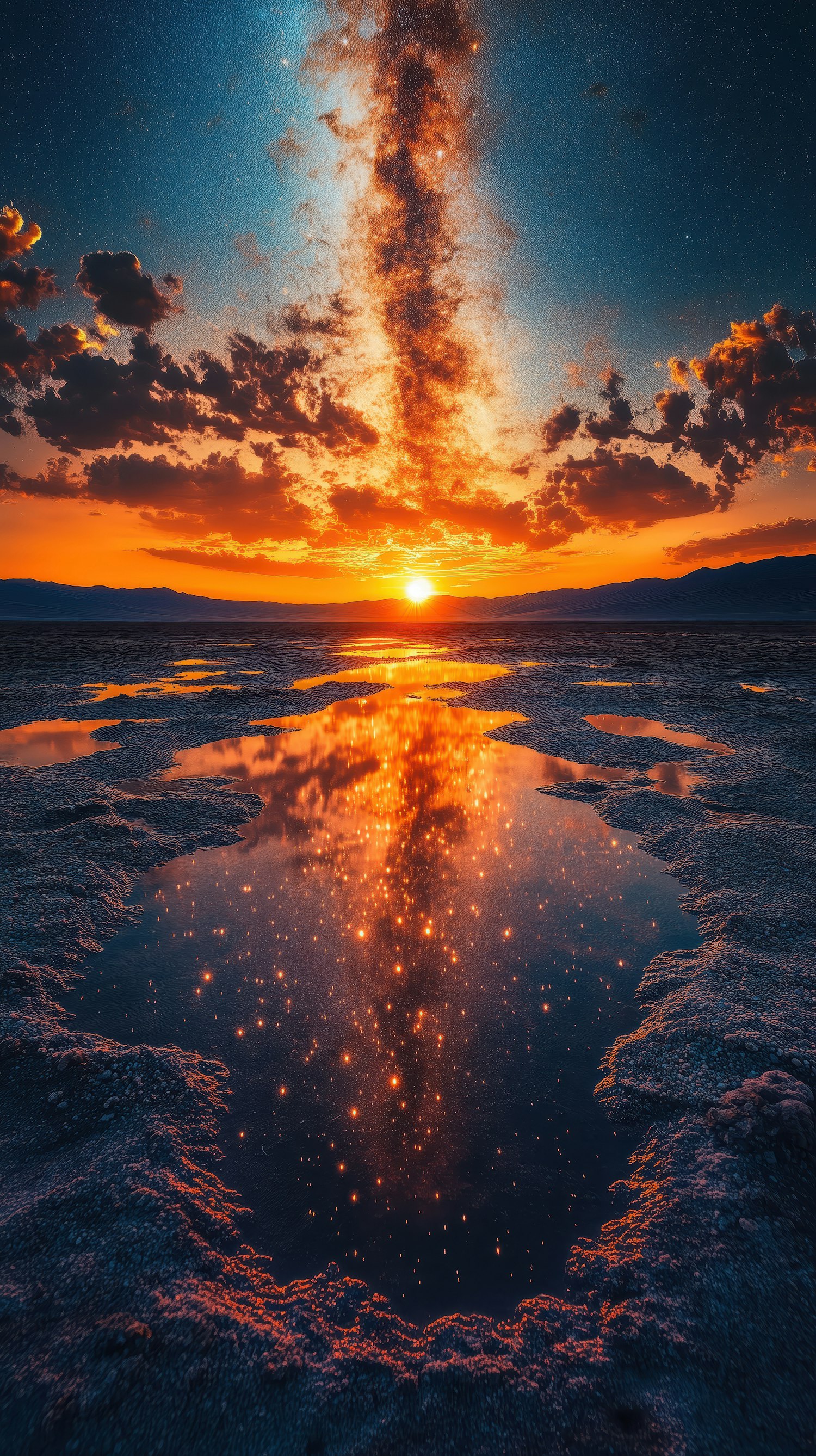 Sunset Over Reflective Waters