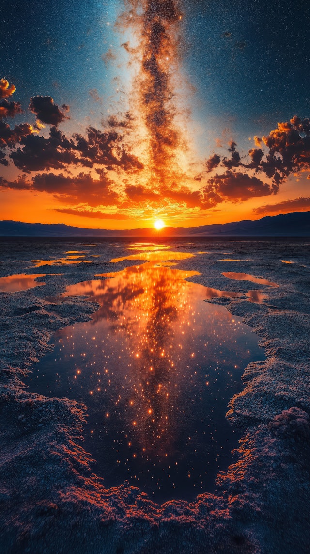 Sunset Over Reflective Waters