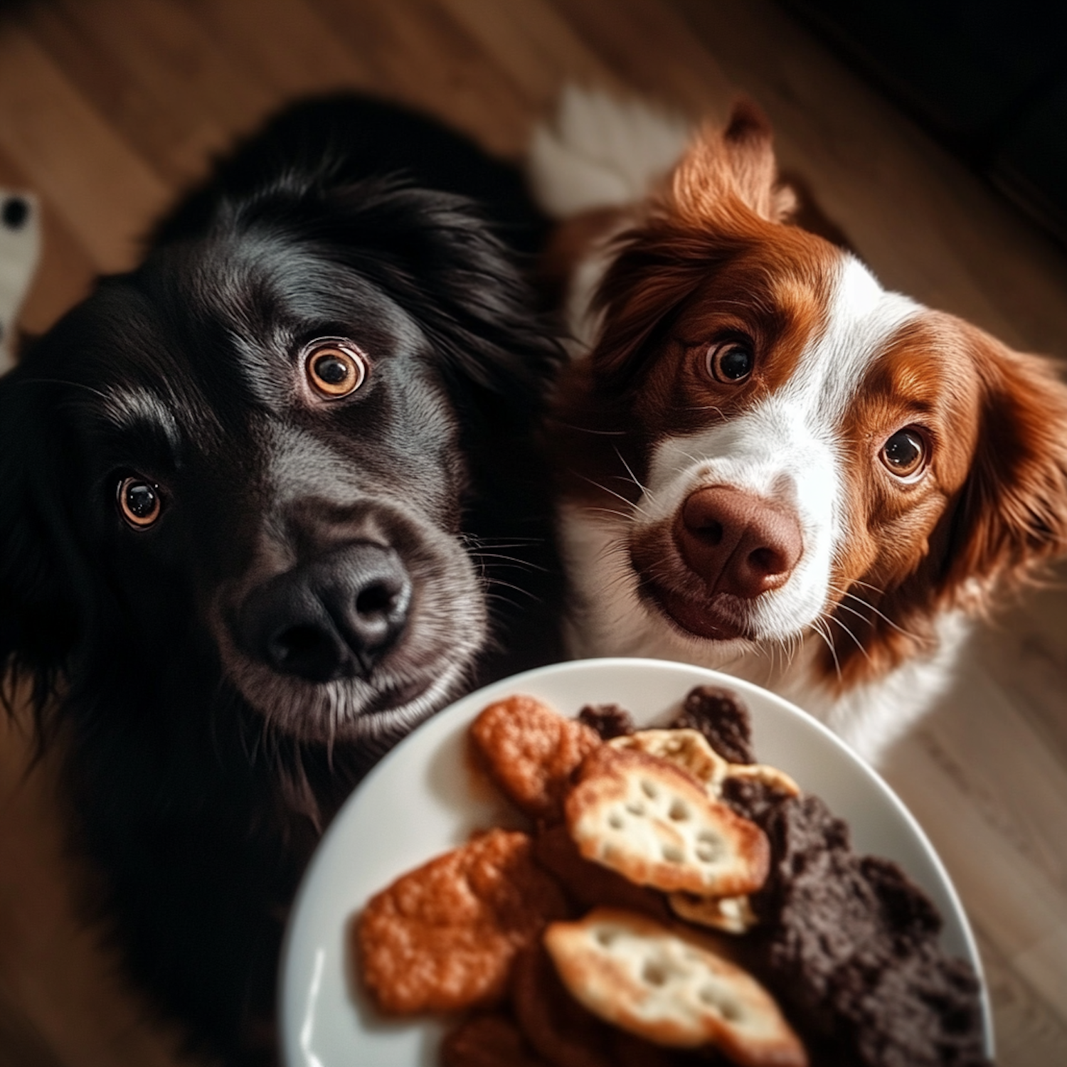 Eager Dogs Eyeing Snacks