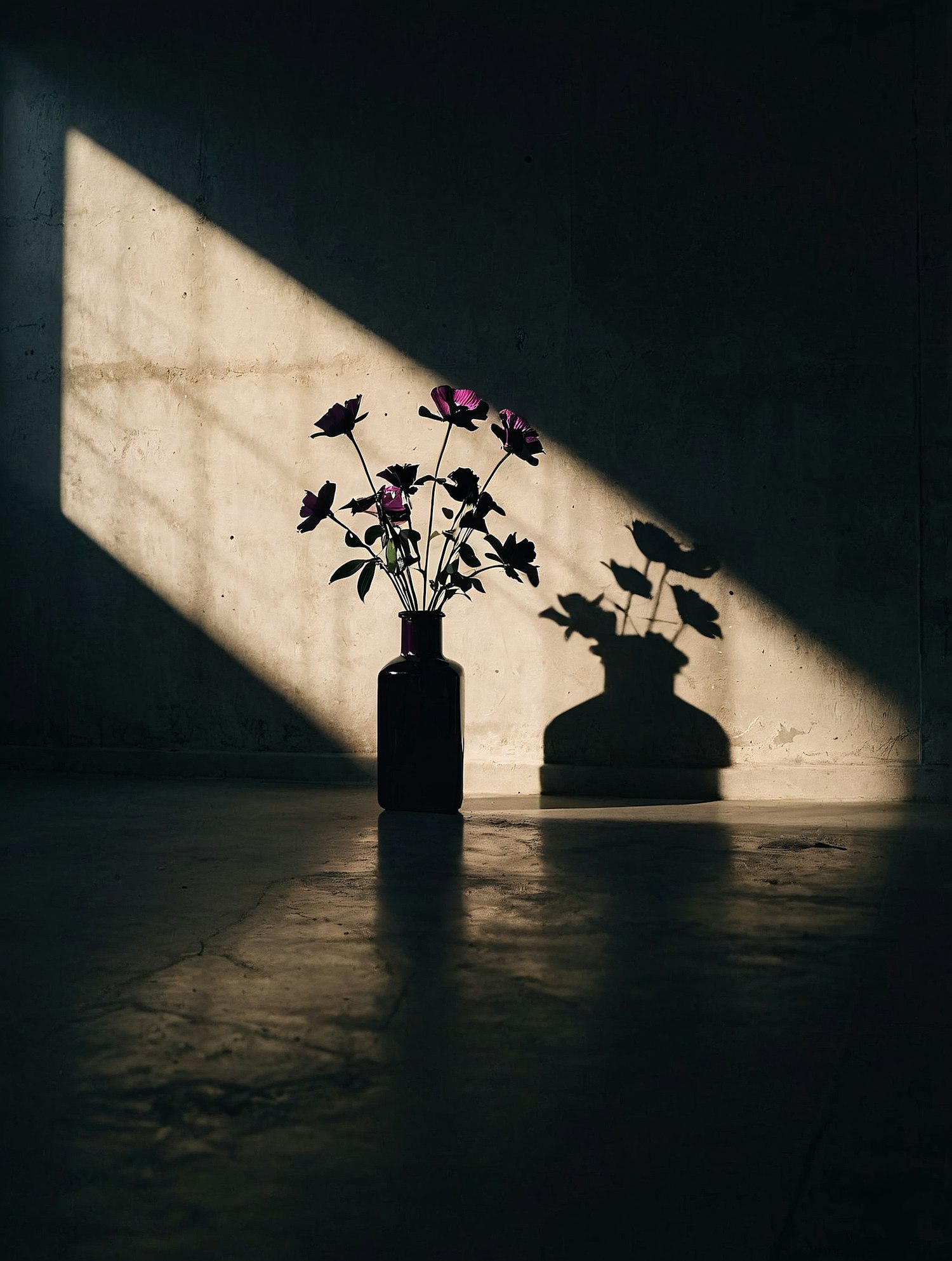 Purple Vase and Flowers