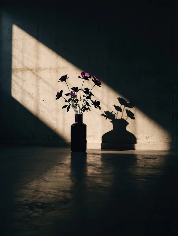 Purple Vase and Flowers