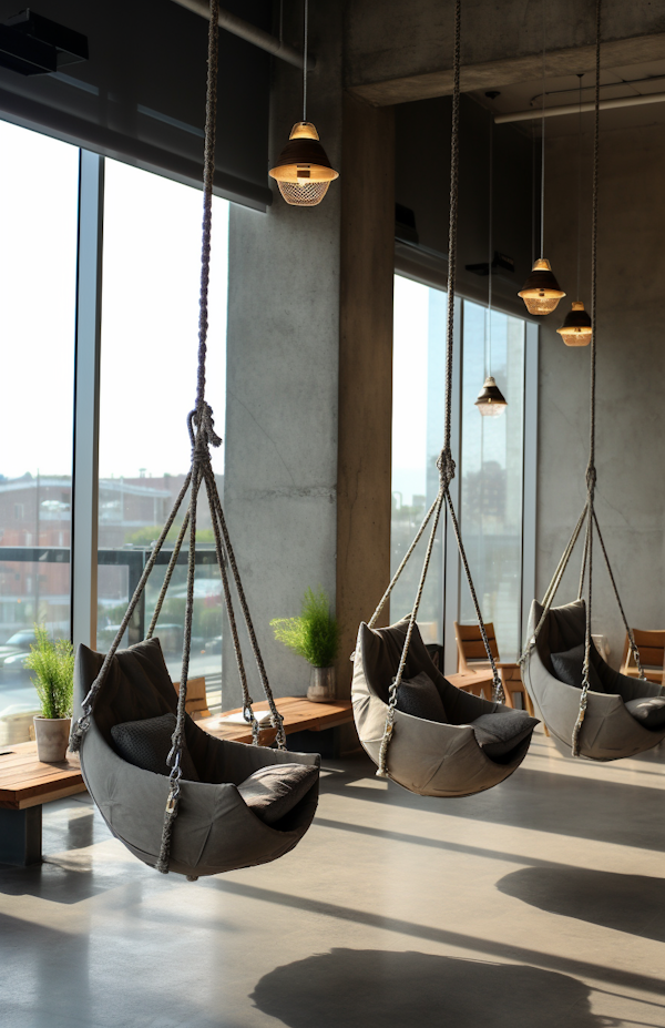 Industrial Chic Hanging Chair Lounge