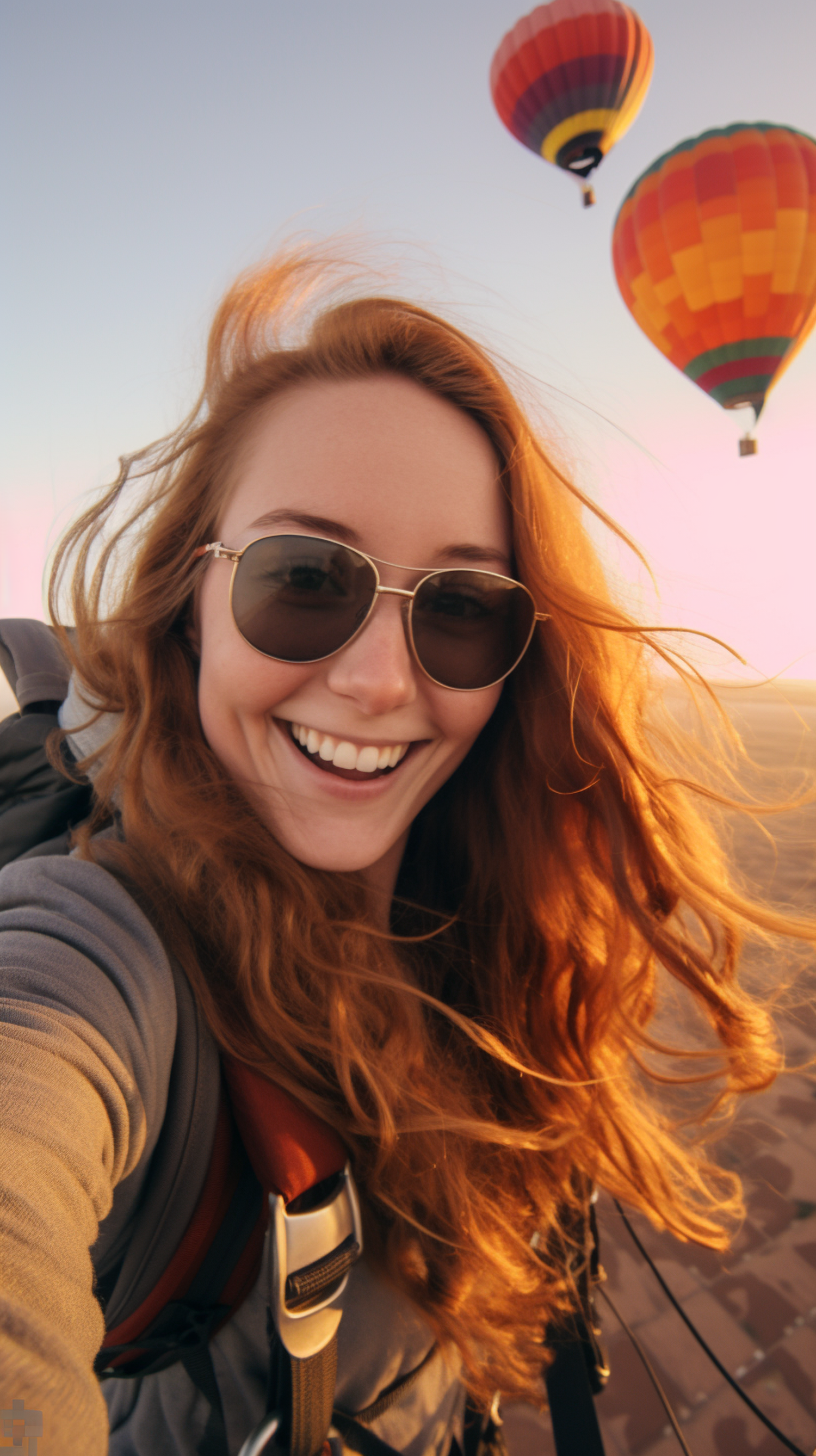 Adventurous Spirit: Sunset Balloon Festival Selfie