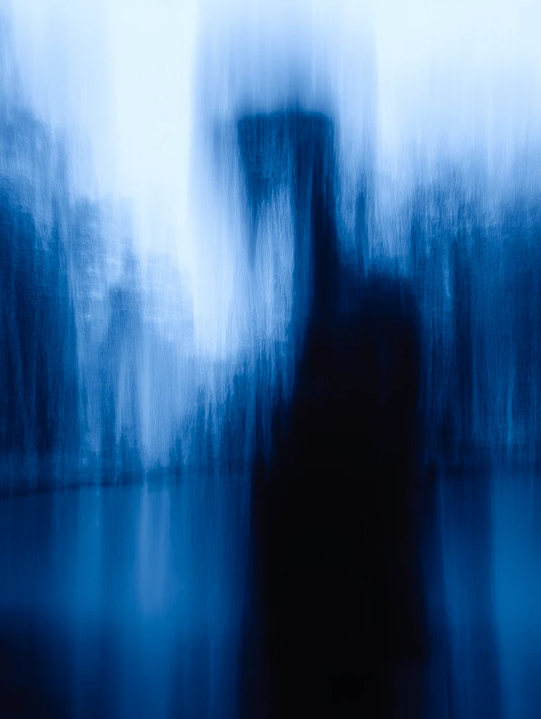 Abstract Blue Silhouette