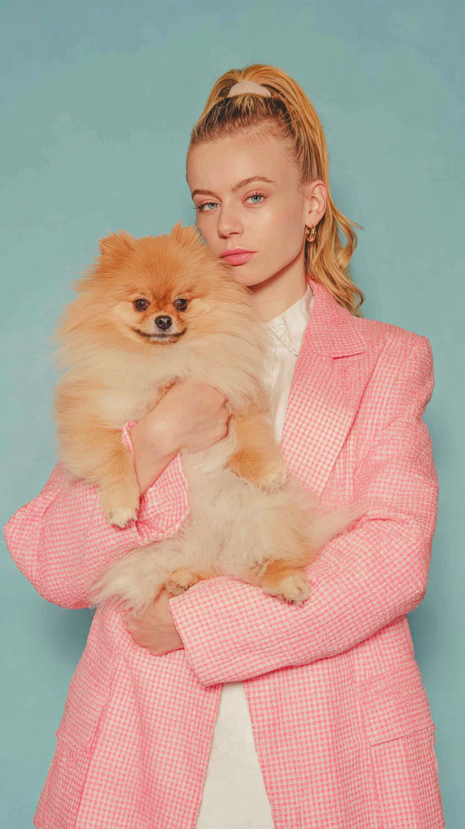 Person with Pomeranian