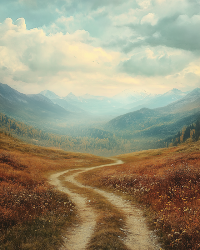 Serene Landscape with Winding Path