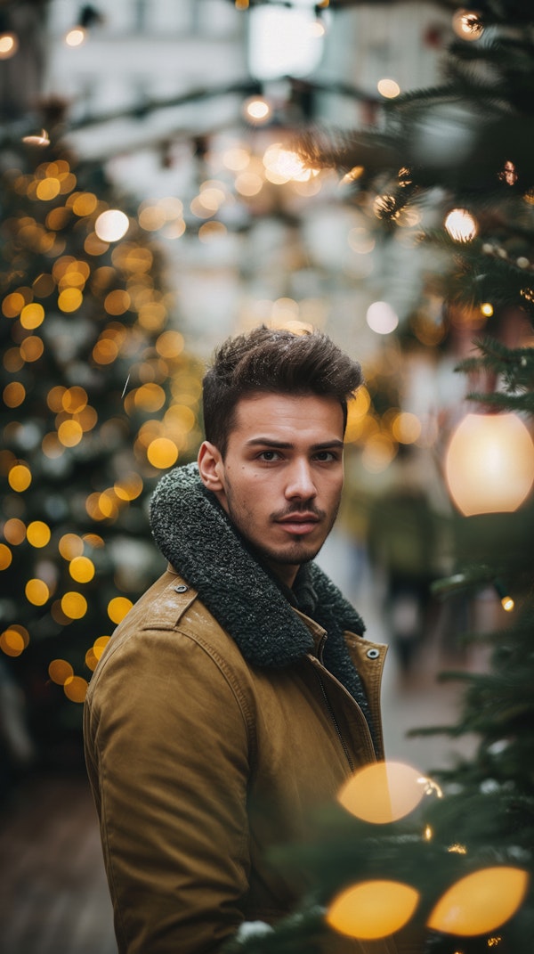 Young Man in Festive Setting