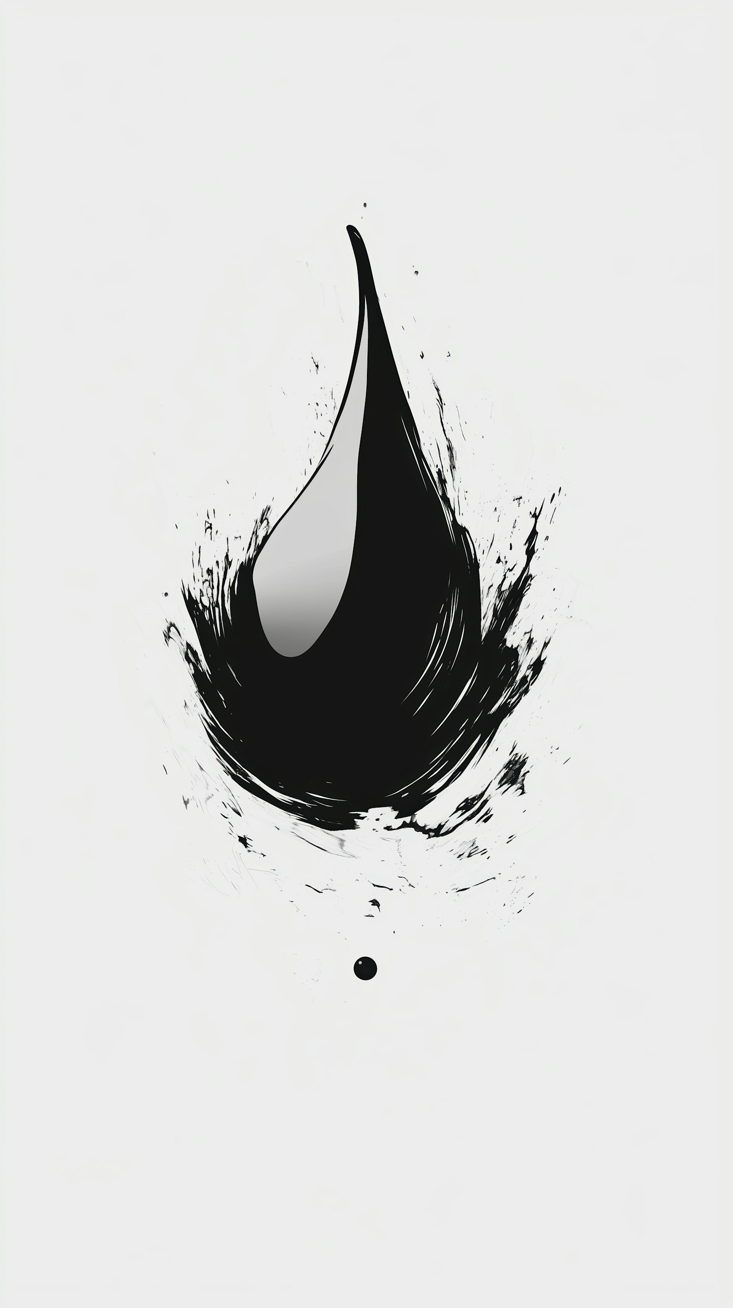 Black Ink Splash on White Background