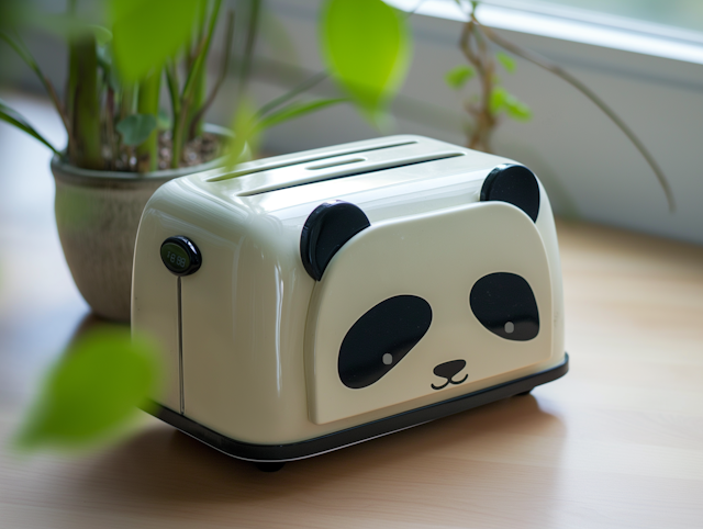 Panda-themed whimsical toaster