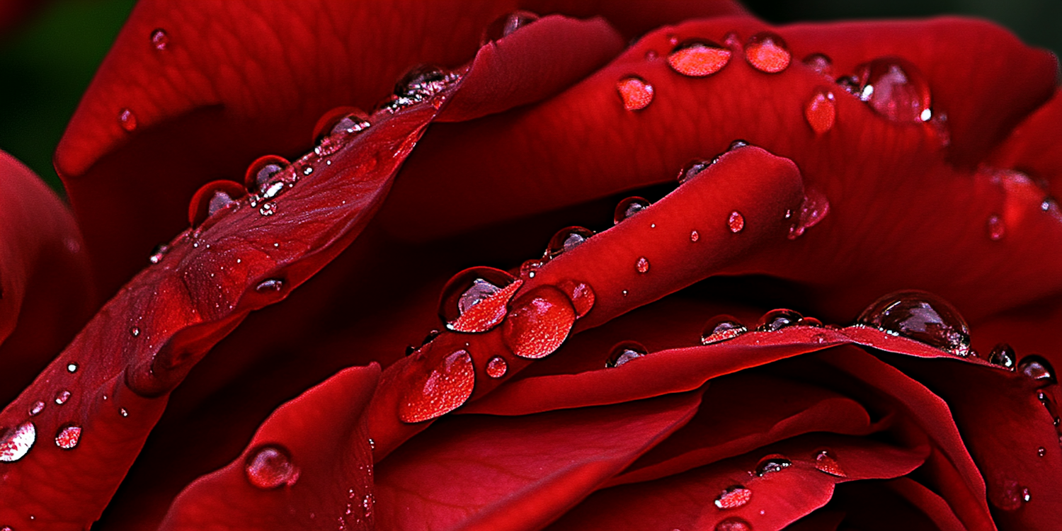 Close-up of a Red Rose with Water Droplets