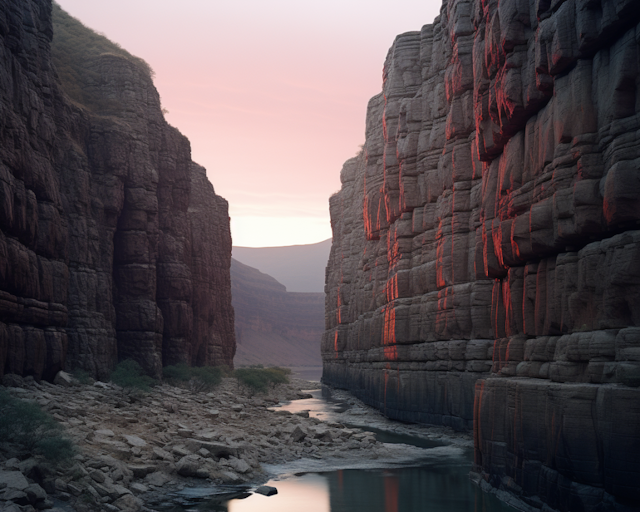 Twilight Serenity at the Stratified Canyon