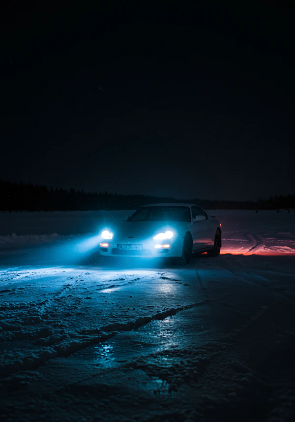 Sports Car in Snow