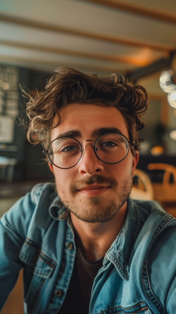 Portrait of a Young Man with Circular Glasses