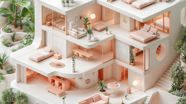 Pastel Modular Living Space Concept