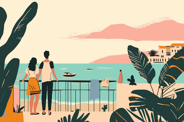 Serene Coastal Illustration