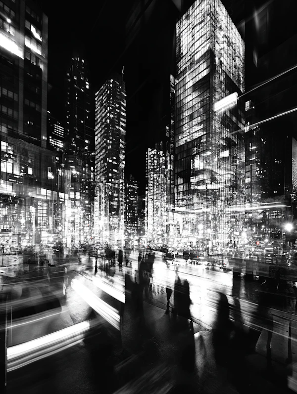 Black-and-White Cityscape